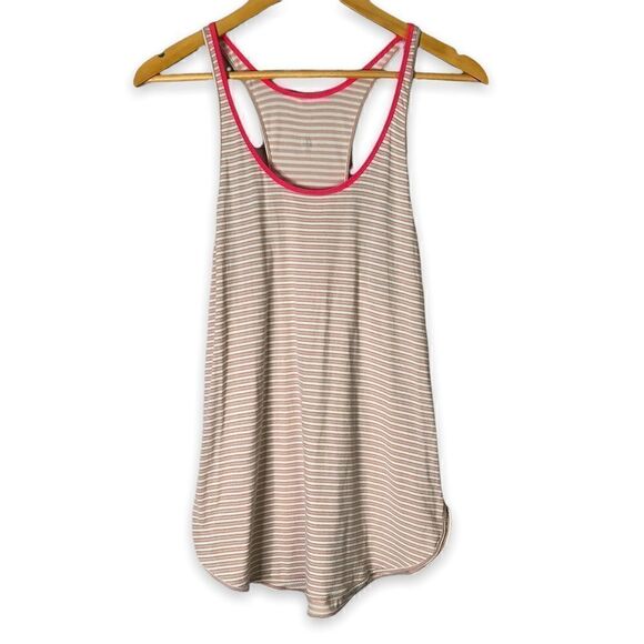 Lululemon What The Sport Singlet Silver Stripe White Naked Tank Top - Picture 1 of 7